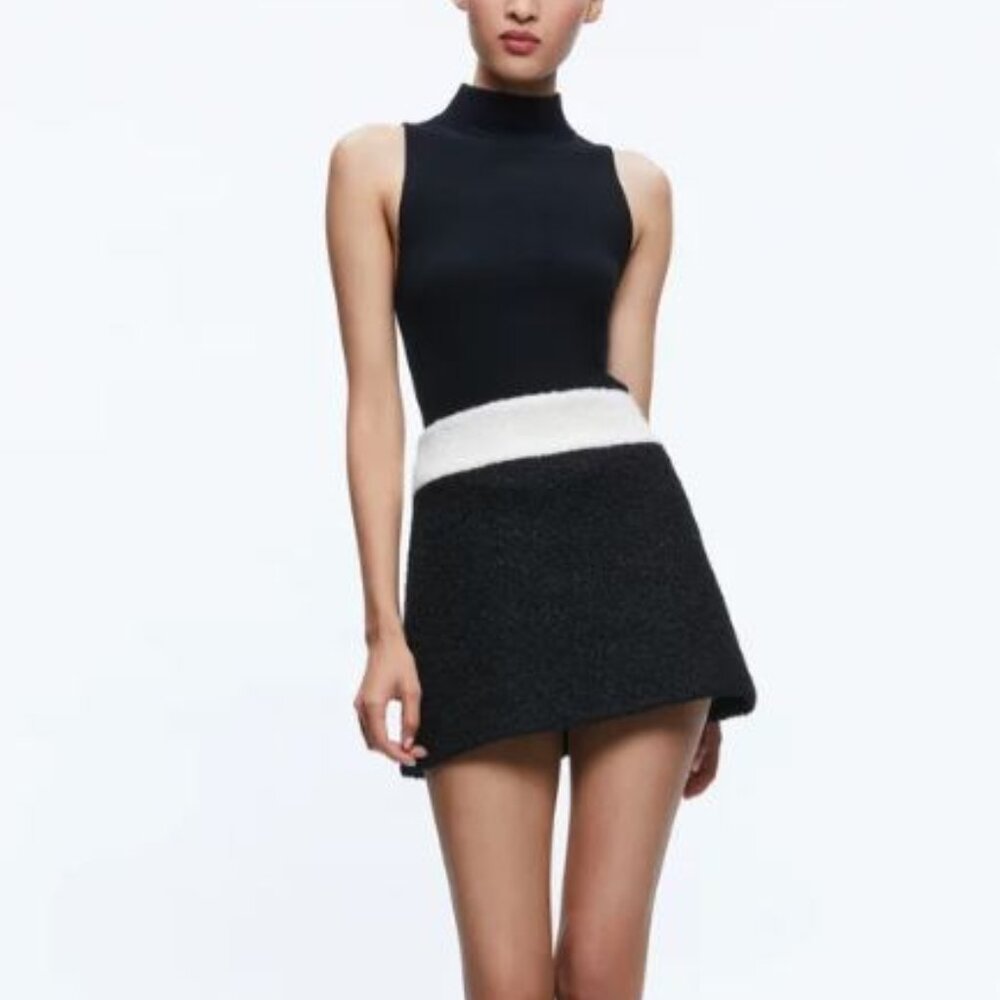 Alice + Olivia Bailey Fuzzy Knit Mini Skirt